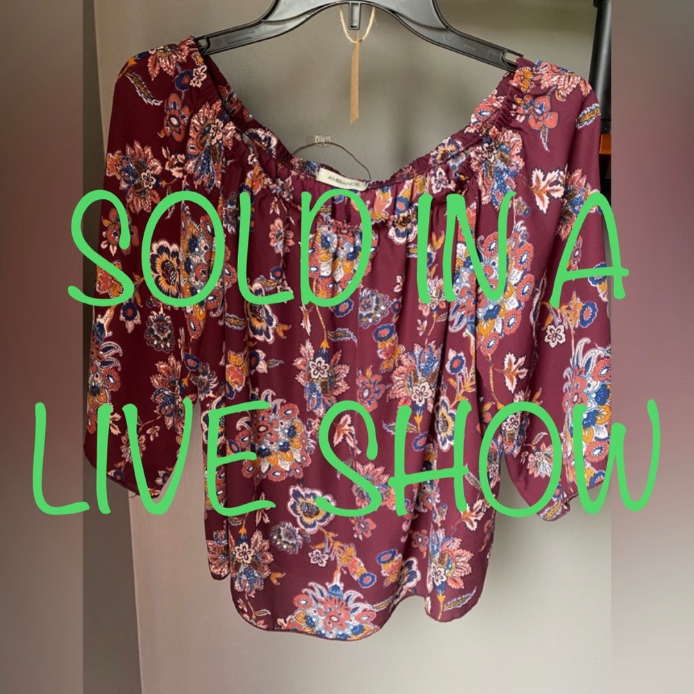 Ambiance Cropped Floral On/Off Shoulder Top
